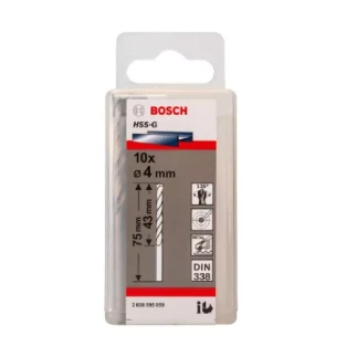 Bosch HSS Twist Drill Bit, Spiral Drill Bit, 10 x 4mm – Premium High-Speed Steel, 135-Degree Self-Centering Tip for Precision Drilling in Metal