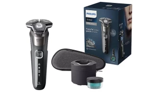 Mashine Ya Kunyolea ya Umeme kwa Wanaume ya Philips Series 5000 - Inaweza kutumika na Maji au Kavu, Ina Pop-up Trimmer, Travel Case, Kifaa cha Kusafisha Haraka na Onyesho Kamili la LED(LED Display) - Modeli S5887/50