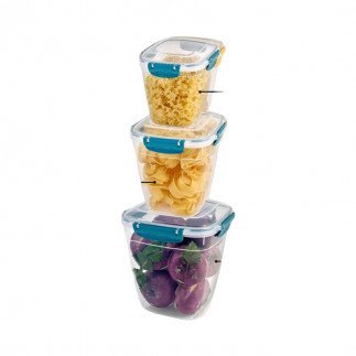 Dunya Plastic Container 3pcs Master Square Set (1900-3200-5000ml) 30878