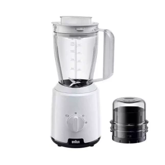 Braun Blender 1.5L 600w PowerBlend Triangular Glass Jug, 2 Speed, Ice Crushing Function, JB0115WH