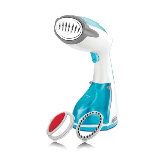 Black & Decker Handheld Garment Steamer 1200W 260ml with 20gm/min Steam, Anti Calc System, Fabric Lint Remover and Universal Bottle Adaptor for Wrinkle Free & Sanitized Garment HST1200-B5