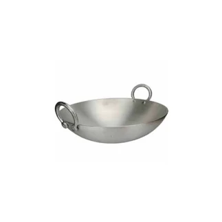 Nadstar8 Aluminium Karai No4 Heavy Base Aluminum Kadai Deep Frying Kadai with Handle for Kitchen