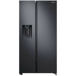 SAMSUNG 617L Side by Side Fridge, Non-plumbed Water & Ice dispenser, Gentle Black RS64R5311B4