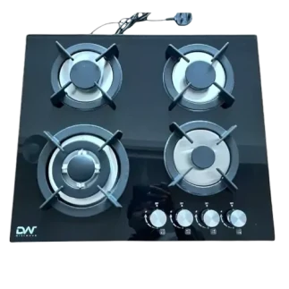 Digi Wave Hob 4 Gas Burner with Auto Ignition 60x60x 8MM Tempered Glass DWGC 2002