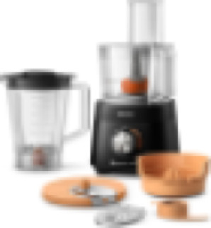 Philips 5000 Series Food Processor - 750W, 1.5L Bowl Capacity, 6 Accessories, 2 Speeds - HR7302/90 Black