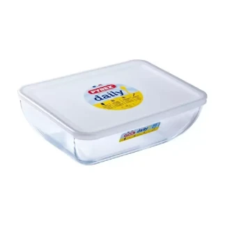 Pyrex Daily Rectangle Roaster with White Lid 3.3L