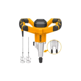 Ingco Electric Paint Mixer 1600W with 2pcs Mixing Pads 1 Set Extra Carbon Brushes MX218008
