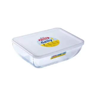 Pyrex Daily Rectangle Roaster with White Lid 2.25L