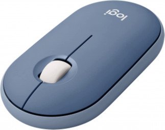 Logitech Pebble Wireless Mouse with Bluetooth or 2.4 GHz Receiver, Silent, Slim Computer Mouse with Quiet Clicks For Laptop, Notebook, iPad, PC and Mac - Blueberry