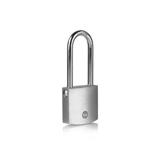 Yale Padlock 50mm Brass Long Shackle with Silver Finish