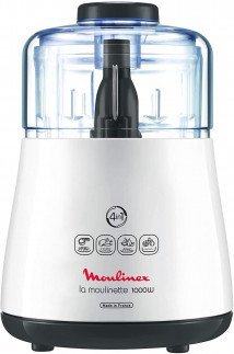 Moulinex 1000w 4 in 1 La Moulinette Chopper, 500 ml Capacity Bowl, DPA144, White, 1 year warranty