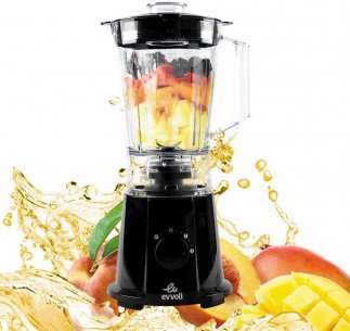 evvoli Blender Tanzania, 600W High Speed Premium Blender 1.5 Litre jar With Grinder Mill (Black, EVKA-BL15B )