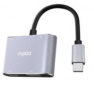 Rapoo XD30 USB C Hub, 4-in-1 USB C Adapter, with 4K USB C to HDMI
