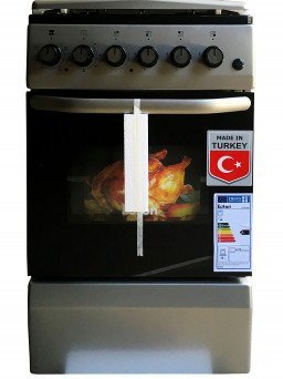 Euron Cooker With 3 Gas Burners + 1 Hot Plate 50x50CM - (Silver, FS4314ZU)