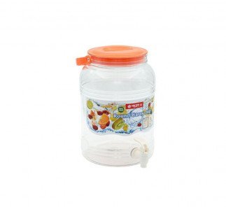 Lion star Plastic Storage Jar Round with Tape 8L D-45, Orange