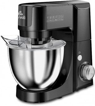 Evvoli Kitchen Machine 4.5L,1100W, with Extensive Accessories 6 in 1 Tanzania (Black, EVKA-KM45B)