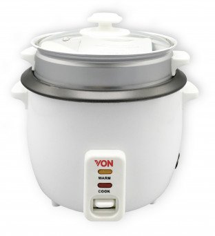 VON Hotpoint Rice Cooker 1L Plastic Body Tanzania (White, VSRM 10 BGW)