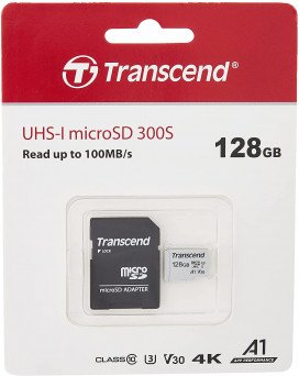 Transcend 128GB MicroSD Memory Card with Adapter Tanzania TS128GUSD300S-A