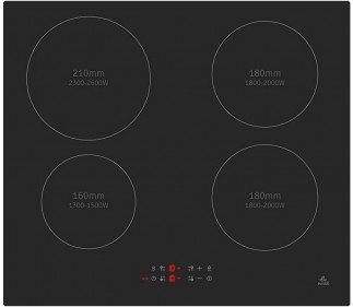 evvoli Bulit-In Induction Hob 4 Burners Tanzania, Soft Touch Control With 9 Stage Power Setting And Safety Switch EVBI-IH604B