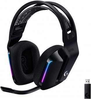 Logitech G733 Lightspeed Wireless Gaming Headset with Suspension Headband, Lightsync RGB, Blue VO!CE mic technology and PRO-G audio drivers - Black, 981-000864 Tanzania