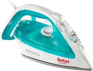 TEFAL Easygliss Steam Iron, 2400 Watts Tanzania (White/Turquoise, FV3951M0)