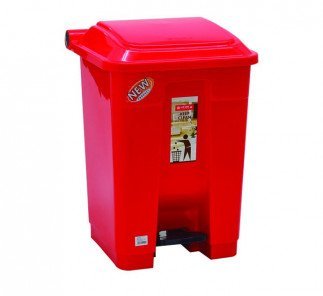 Lionstar Dustbin 50L w/Pedal Gomi C-72, Red