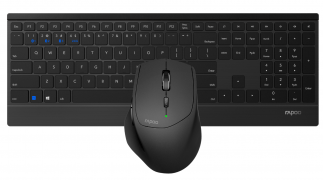 Rapoo Multi-mode Wireless Keyboard & Mouse - 9500M - Bluetooth /2.4Ghz Combo -Black