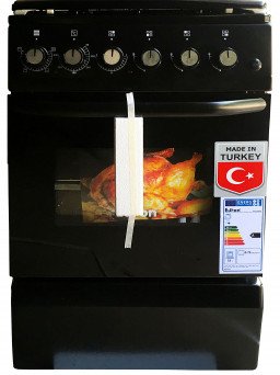 Euron Cooker With 3 Gas Burners + 1 Hot Plate 60x60CM - (Black, FS4314MBZB)