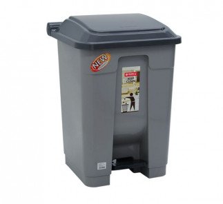 Lionstar Dustbin 50L w/Pedal Gomi C-72, Gray