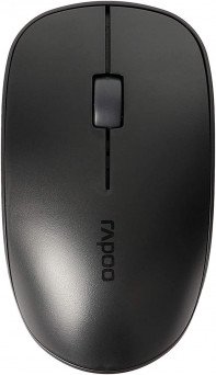 Rapoo M200 Silent Wireless Mouse, Bluetooth and Wireless (2.4 GHz) via USB, Wireless Mouse, Quiet Buttons, 1300 DPI, Dark Gray