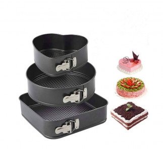 Nadstar1 Baking Molds 3pcs Set Round Square Heart 24-28 2107  Tanzania