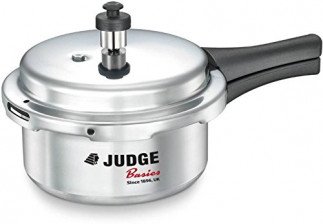 Judge by TTK Prestige Aluminium Pressure Cooker (Non-Induction Base), Outer Lid, 2 litres 12057 Tanzania, Silver