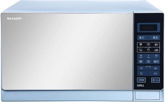 Sharp 25 Liters 1000 Watts Mirror Finished Digital Combination Microwave Oven with Grill, Silver - R-75MT-S Tanzania