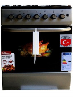 Euron Electric Cooker With 3 Gas Burners + 1 Hot Plate (Silver, FS4314MBZU)
