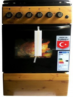 Euron Cooker With 3 Gas Burners + 1 Hot Plate 50x50CM - (Wood, FS4314ZL)