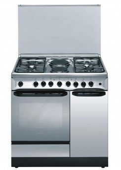 Ariston 4 Gas Burners & 2 Electric Plates Cooker 90x60cm, Electric Oven with Gas compartment, Timer, Rotisserie, C911N1(X)EX Tanzania