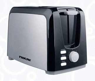 Nikai Toaster 2 Slice Browning Control 750W NBT555S1 Stainless Steel Panel On Plastic Housing With Cancel, Defrost And Reheat Functions Detachable Drip Tray