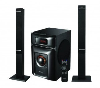 Pinetech Subwoofer With Two Twin Speakers ( Black, PT 971)