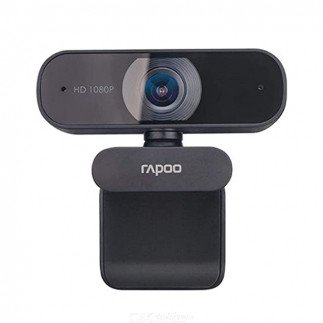 RAPOO Webcam with Microphone, C260 USB 1080P , Built-in Dual Noise Reduction Mics, 95-Degree Wide Angle, Zoom/Skype/Teams, Conferencing and Video Calls b