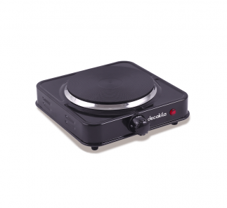 Decakila Hot Plate Single 1000W One Burner Heavy Duty Cast Iron Heating Surface 5 Heat Settings Electric Stove Auto Thermostat Control KECC004B