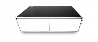 Evvoli Refrigerator, Smart Touch Table With Two Refrigerating Doors, Drawer Fridge (EVRFS-130L, Black/White)