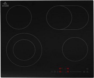 evvoli Ceramic Hob with Touch Pannel Controls, 4 cooking zones, 60 cm, Black, EVBI-CH604B Tanzania