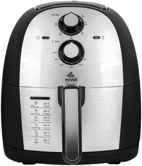 Evvoli Multifunction Air Fryer 5.5L 1700W Timer and Temperature Control 6 Preset Programs Tanzania (Black, EVKA-AF5501B)