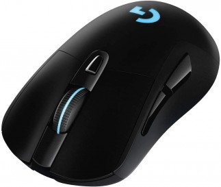 Logitech G703 Lightspeed Wireless Gaming Mouse W/Hero 16K Sensor, PowerPlay Compatible, Lightsync RGB, Lightweight 95G+10G Optional, 100-16, 000 DPI, Rubber Side Grips 910-005641 Tanzania - Black