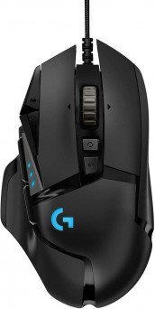 Logitech G502 Hero High Performance Wired Gaming Mouse, Hero 25K Sensor, 25,600 DPI, RGB, Adjustable Weights, 11 Programmable Buttons, On-Board Memory, PC/Mac, Black (910-005471) Tanzania