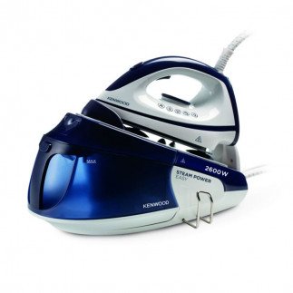 KENWOOD Steam Iron Station 2600W with 1.8L Water Tank Capacity, Ceramic Soleplate, 180g Shot, Anti Drip, Auto Shut Off, Self Clean Function SSP20.000WB White/Blue