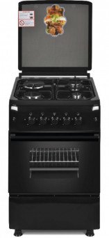 Westpoint Cooker 50x55cm Electric Oven 3 Gas 1 Electric Plates Black, WCER5531E0N