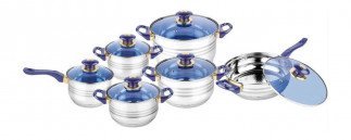 Pinetech Cookware Sets Pots and Pans Tanzania,Kitchen Cookware Set Non Stick 6 Pieces (Blue, PTC011)