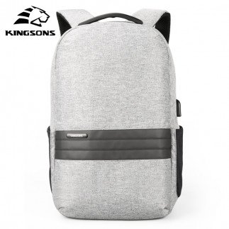 KINGSONS 15.6 Inch Smart Backpack KS3187W-LG Tanzania -Light grey