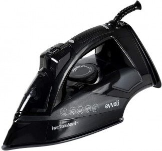Evvoli 2800W Steam Iron With Ceramic Soleplate Auto Shut-Off With Anti-Drip Tanzania,Black EVIR-5MB